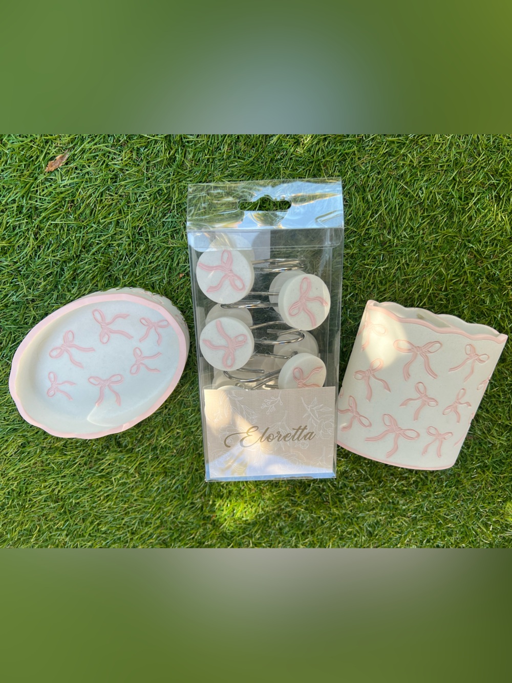 Pink Bow Coquette Bathroom Set